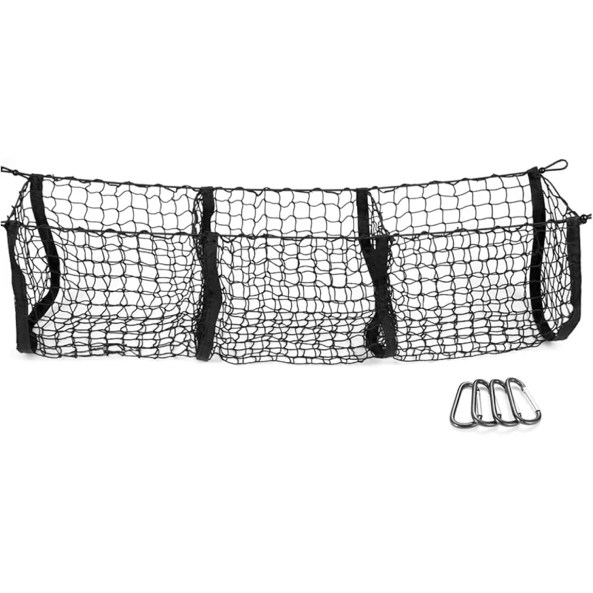 Support de filet de chargement universel – Maille élastique nylon avec 4 poches &amp; crochets